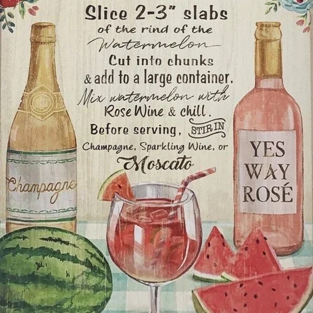 Wall-Hanging Pioneer Woman Watermelon Sangria Recipe Sign 11.2" Wx16.5"H New - Picture 4 of 5